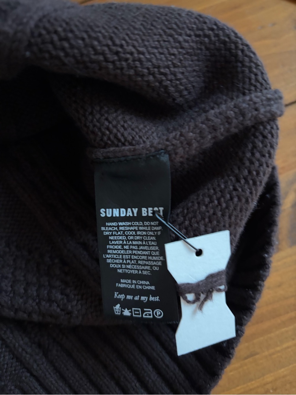 Aritzia Sunday Best Chocolate Brown Cable Knit Cardigan - Picture 4 of 5